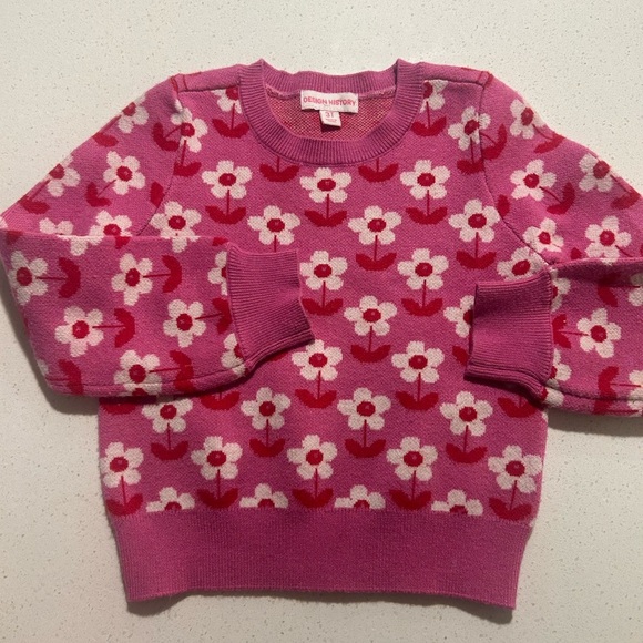 Design History Other - Pink Floral Sweater 3T